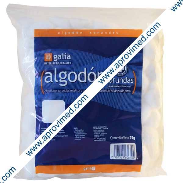 ALGODON TORUNDAS (Galia) Bolsa c/ 75 G.