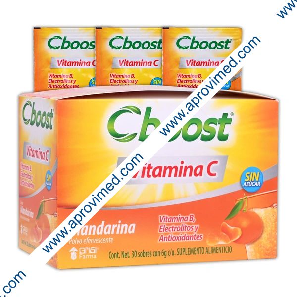 C-BOOST (Vitamina C) POLVO EFERVSTE. Sab. Mandarina c/30 SOBS. 6 G.