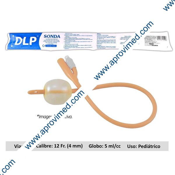SONDA FOLEY de LATEX (DLP) 2V/GLB 5/Cal. 12 Fr. c/1 Pza.