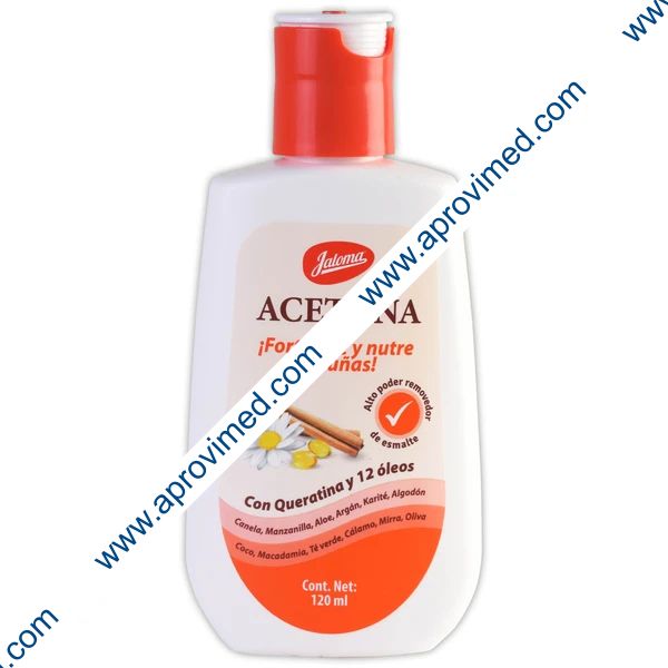 ACETONA c/QUERATINA y 12 ÓLEOS Fco. c/120 ML.
