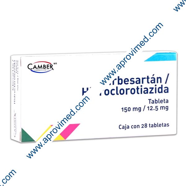 IRBESARTÁN/HIDROCLOROTIAZIDA (Camber) c/28 TABS. 150/12.5 MG