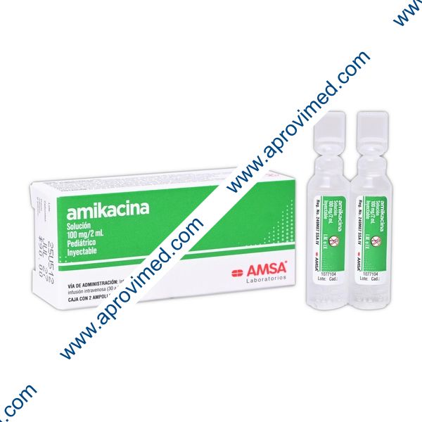 AMIKACINA Pediátrico (Amsa) Sol. Iny. c/2 AMPTAS. 100 MG/2 ML.
