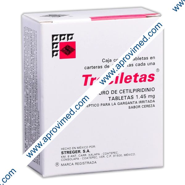 TROCILETAS c/3x4 TABS. Sabor Cereza 1.45 MG.