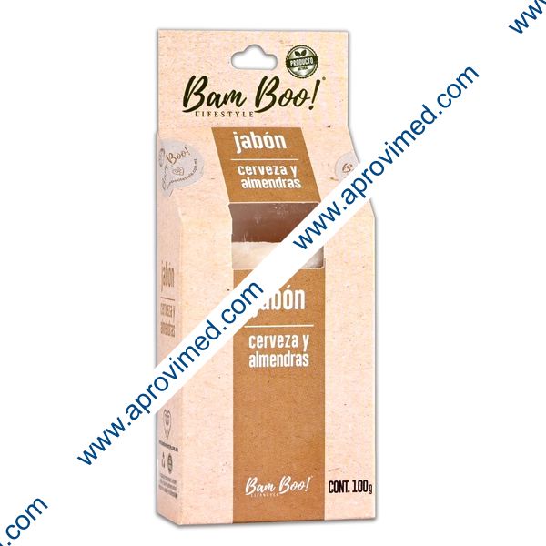 JABÓN DE CERVEZA Y ALMENDRAS (Bam Boo) Barra c/100 G.