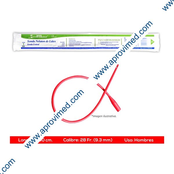 SONDA NÉLATON de LÁTEX (SensiMedical) Long. 40cm. Cal. 28 Fr. c/1 Pza.