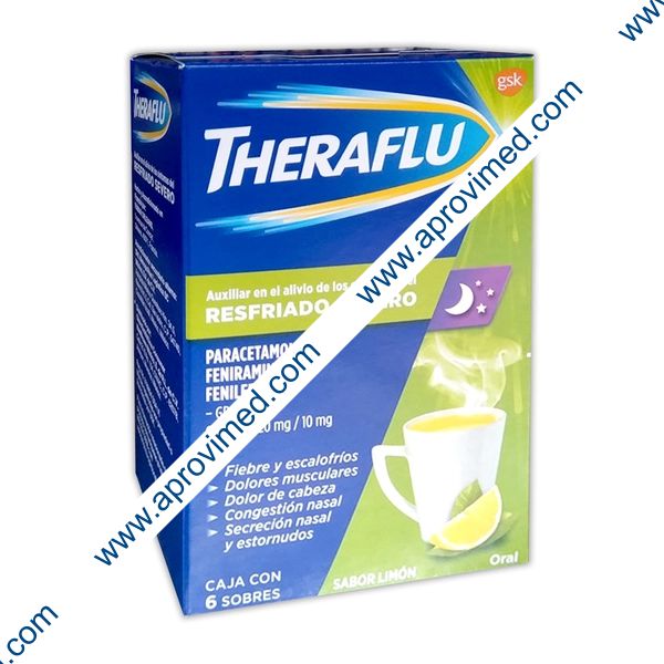 THERAFLU c/ 6 SOBS. GRANULADO Sab. Limón 650/20/10 MG.