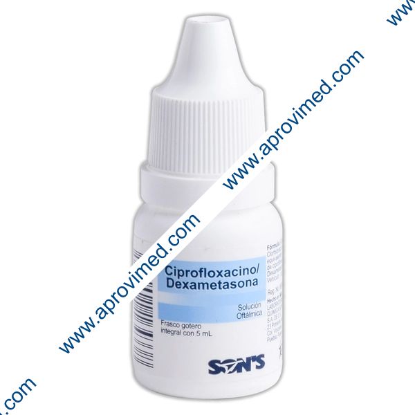 CIPROFLOXACINO/DEXAMETASONA (Son´s) Sol. Oft. Fco Gotero 5 ML. 3.5-1 MG/1 ML.