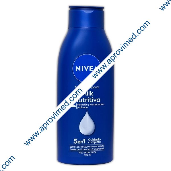 NIVEA Milk Nutritiva 48H Crema Corporal 5en1 Fco. c/400 ML.