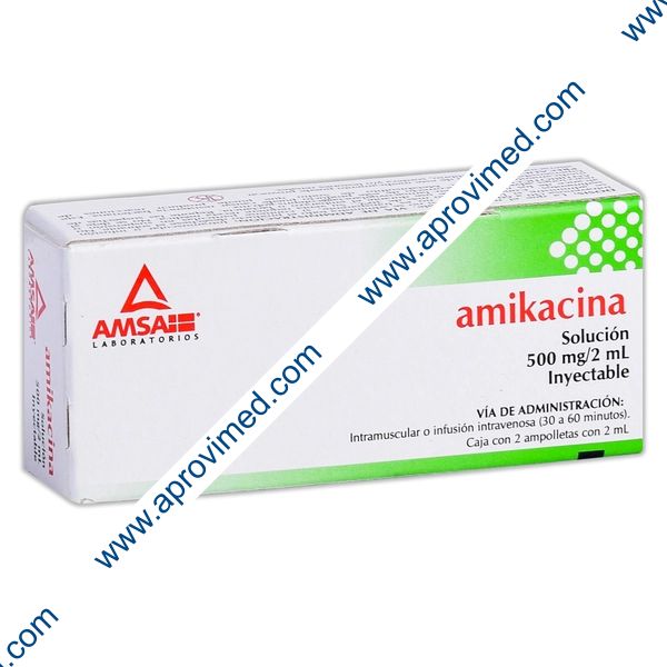 AMIKACINA (Amsa) Sol. Iny. c/2 AMPTAS. 500 MG/2 ML.