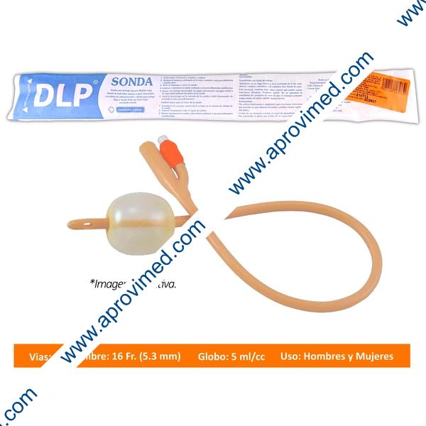SONDA FOLEY de LATEX (DLP) 2V/GLB 5/Cal. 16 Fr. c/1 Pza.