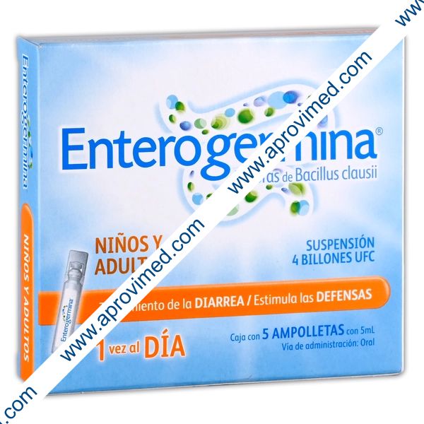 ENTEROGERMINA SUSP. Niños/Adultos c/5 AMPTAS. 5 ML. 4 BILLS. UFC.