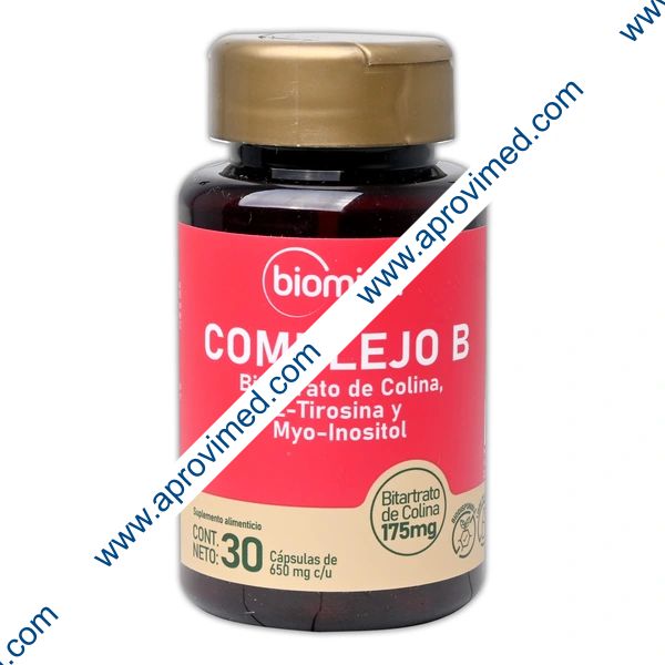 COMPLEJO-B (Biomiral) Fco. c/30 CAPS. 650 MG.