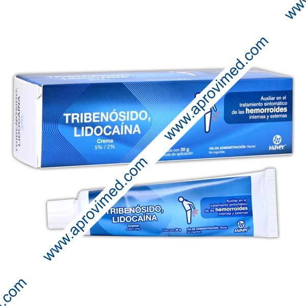 TRIBENÓSIDO/LIDOCAÍNA (Maver) CREMA RECTAL 5-2% Tubo c/30 G.