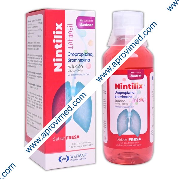 NINTILIX SOL. INFANTIL Sab. Fresa S/A. Fco. 200 ML. 0.150-0.080 G/100 ML.