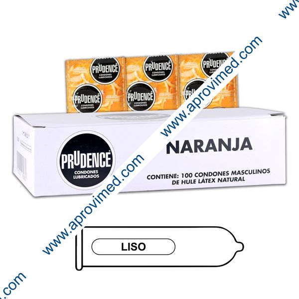 PRUDENCE Sabor y Aroma NARANJA Cja. c/100 CONDONES.