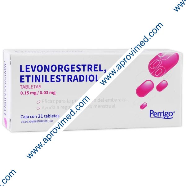 LEVONORGESTREL/ETINILESTRADIOL (Perrigo) c/21 TABS 0.15/0.03 MG.