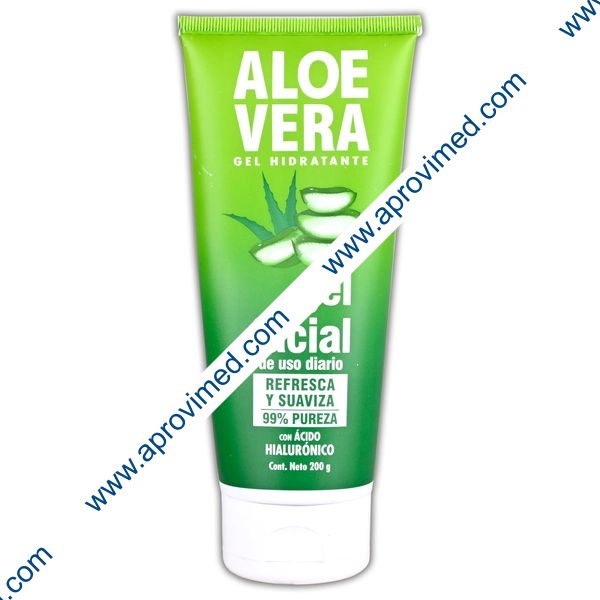 ALOE VERA GEL FACIAL HIDRATANTE c/ÁCIDO HIALURONICO Tubo c/200 G.