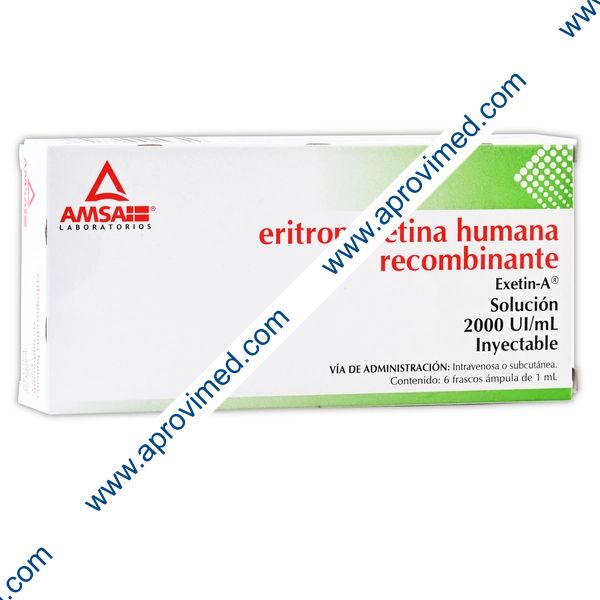 ERITROPOYETINA HNA. RECBNTE. (Amsa) Sol. Iny. c/6 FCO. AMP. 2000 UI/1 ML.
