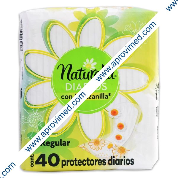 NATURELLA DIARIOS c/MANZANILLA Flujo Regular c/40 Pzs.