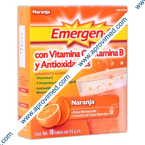 EMERGEN-C POLVO EFERVESCENTE. Sab. Naranja c/10 SOBS. 9.6 G.