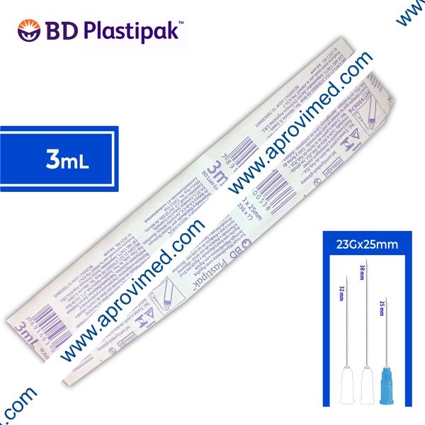 JERINGA  3 mL. (Plastipak) c/AGUJA 23Gx25mm. c/1 Pza.