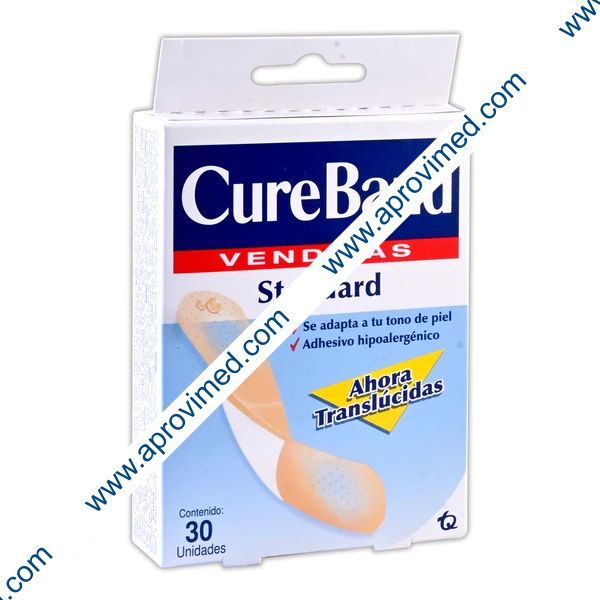 CURE BAND VENDITAS Traslúcidas 19x76mm. Caja c/ 30 Pzs.