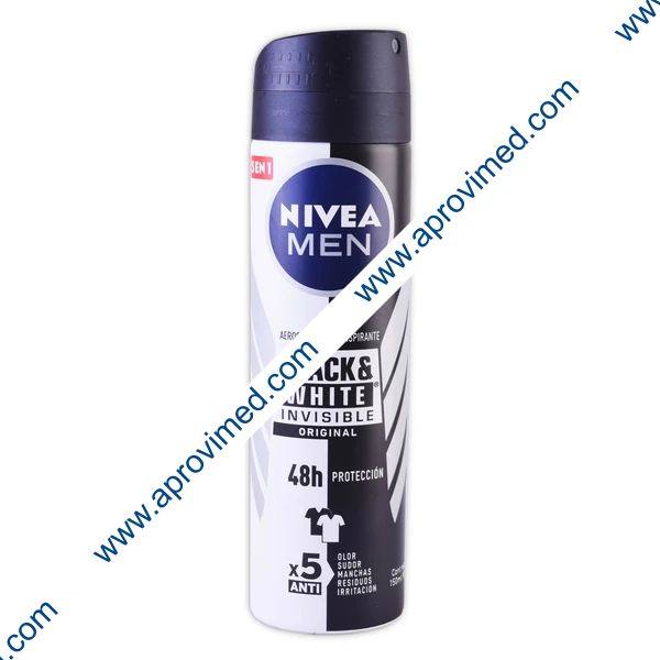 NIVEA MEN Aerosol Antitranspirante B&W Invisible 48H Fco. 150 ML.