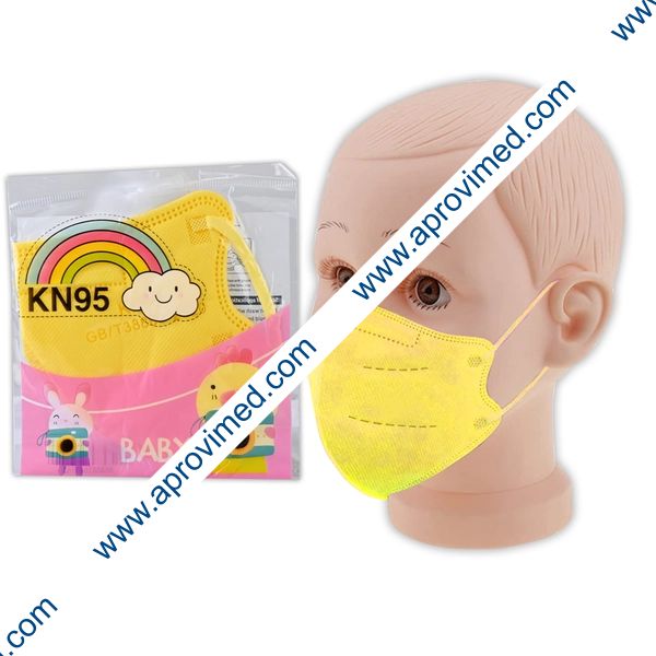 MASCARA PROTECTORA INFANTIL KN95 Col. Amarillo BOLSA c/1 Pza.