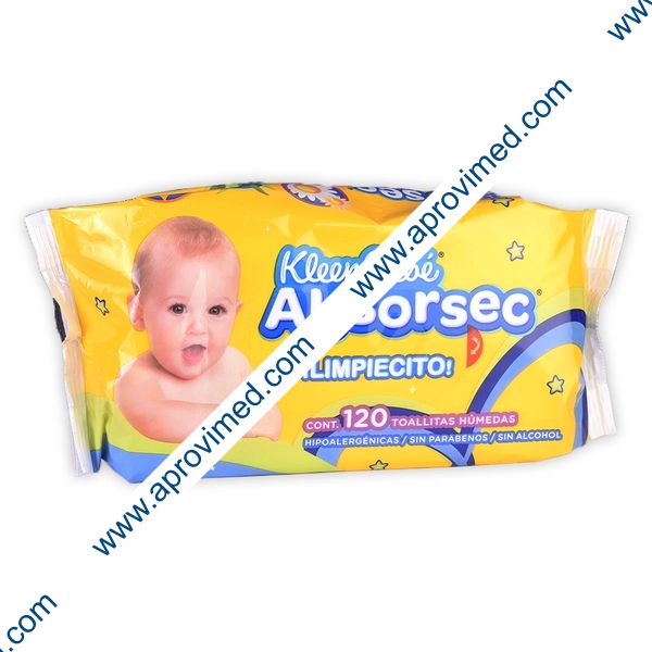 KLEENBEBÉ ABSORSEC ¡Limpiecito! Paq. c/120 TOALLITAS.