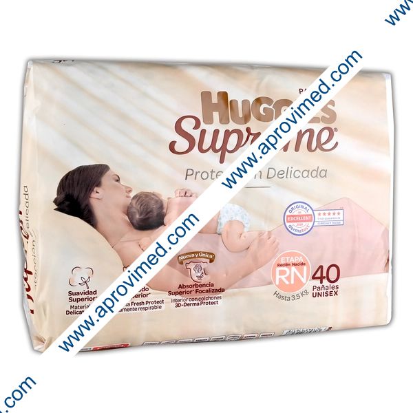 HUGGIES SUPREME Unisex (Etapa RN Hasta 3.5 Kg.) c/40 Pzs.