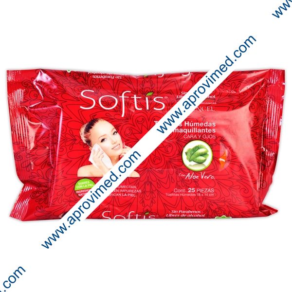 SOFTIS TOALLAS DESMAQ. Cara y Ojos Paq. c/25 Pzs.