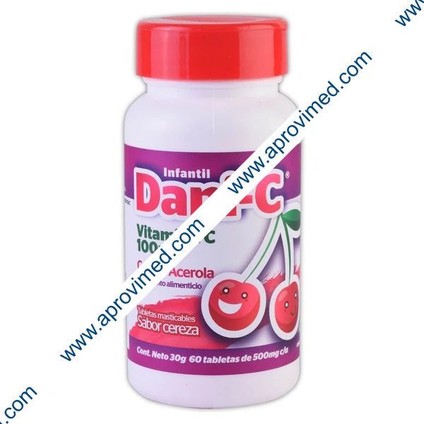 DANI-C Infantil c/60 TABS Masticables 500 MG.
