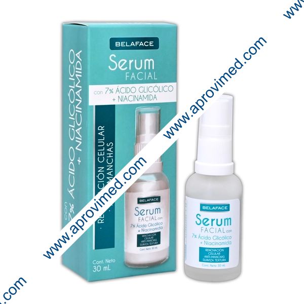 BELAFACE SERUM FACIAL c/ÁCIDO GLICÓLICO+NIACINAMINA Fco. 30 ML.
