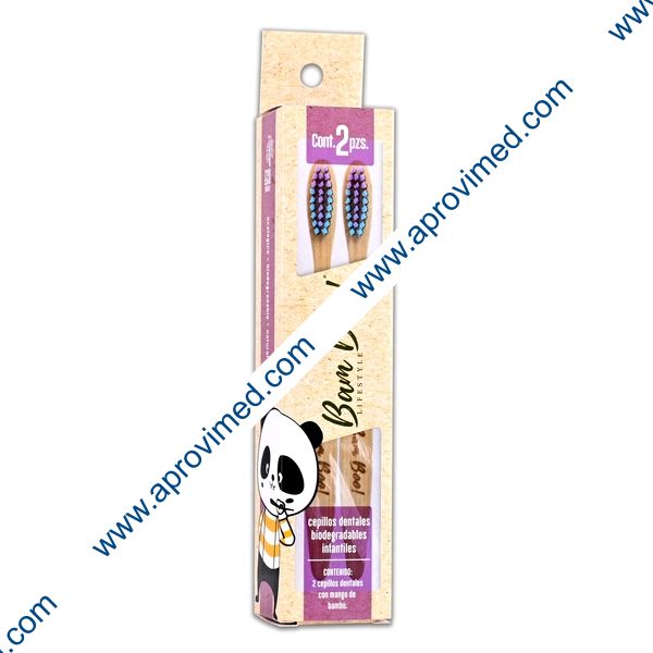 CEPILLO DENTAL BIODEGRADABLE (Bam Boo) Niños c/2 Pzs.