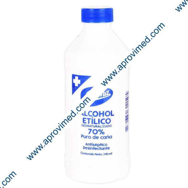 ALCOHOL ETÍLICO Desnaturalizado (Jaloma) 70%  Fco. 240 ML.