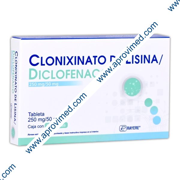 CLONIXINATO DE LISINA/DICLOFENACO (Rayere) c/14 TABS. 250/50 MG.