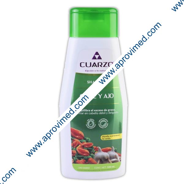 SHAMPOO CHILE Y AJO Uso Diario (Cuarzo) 550 ML.
