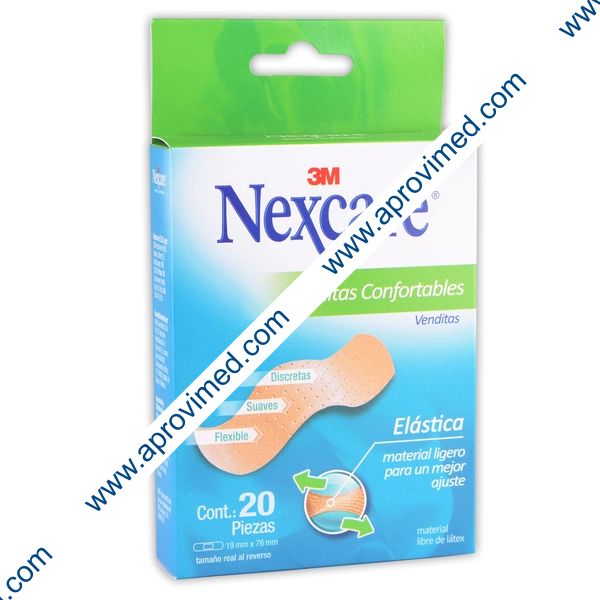 NEXCARE VENDITAS Confortables 19x76mm. Caja c/20 Pzs.