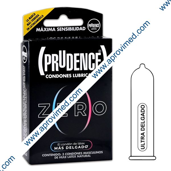 PRUDENCE ZERO Caja c/ 3 CONDONES.