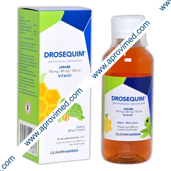 DROSEQUIM JBE. INFANTIL Sab. Miel-Limón Fco. 200 ML. 150-80 MG/100 ML.