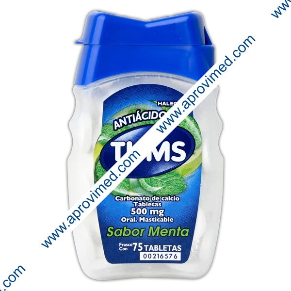 TUMS Fco. c/75 TABS. MASTICABLES Sab. Menta 500 MG.