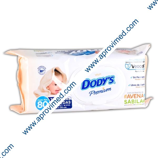 DODY´S PREMIUM Toallitas Húmedas 18x20cm. Paq. c/80 Pzs.