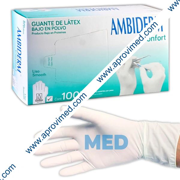 AMBIDERM Confort GUANTE LTX EXPLORACIÓN NATURAL No Estéril MED. c/100 Pzs.
