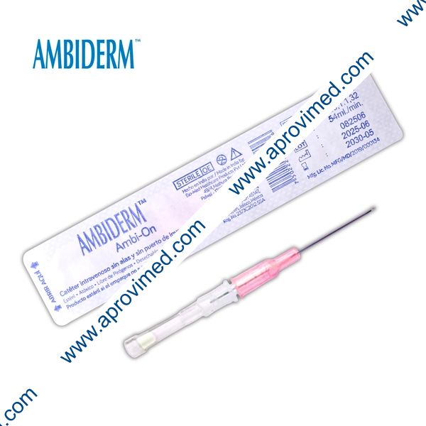 AMBI-ON CATÉTER IV Radiopaco 20Gx32mm. Color Rosa c/1 Pza.