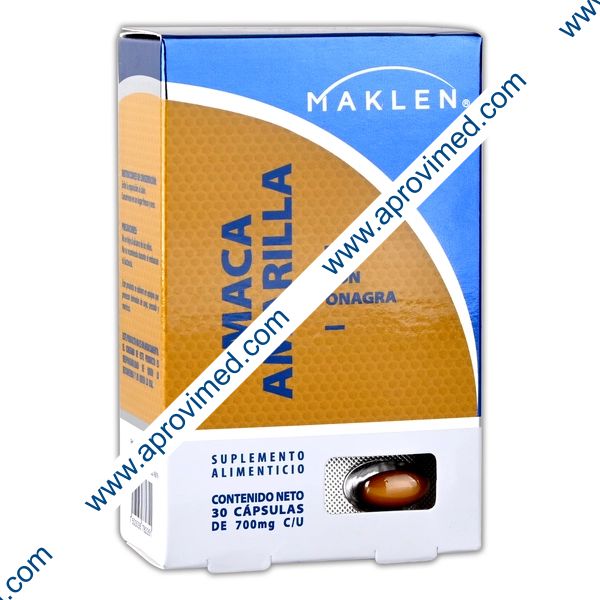 MACA AMARILLA Con ONAGRA (Maklen) c/30 CAPS. 700 MG.