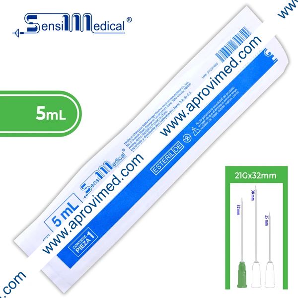 JERINGA  5 mL. (SensiMedical) c/AGUJA 21Gx32mm. c/1 Pza.