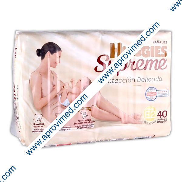 HUGGIES SUPREME Unisex (Etapa 2 / 5 a 7.5 Kg.) c/40 Pzs.