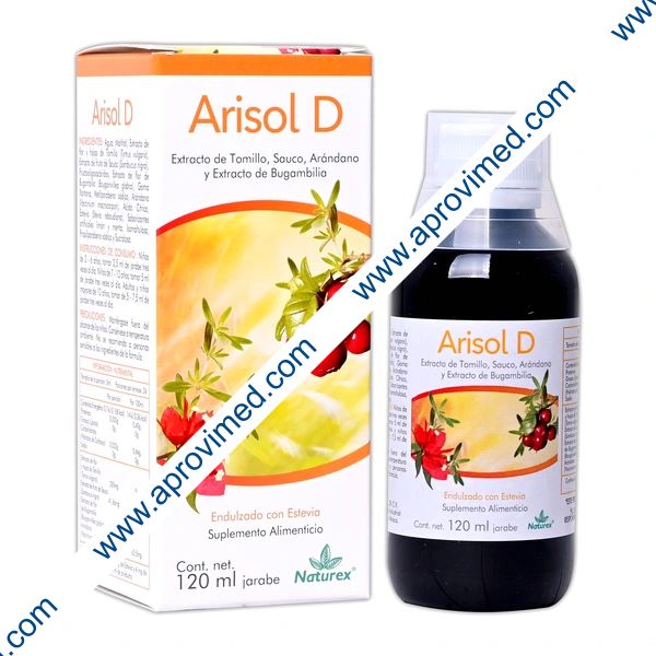 ARISOL D JARABE Fco. 120 ML. 250-41.66-3.12-23.41 MG/5 ML.