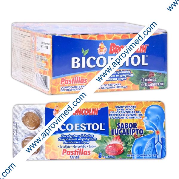 BICOESTOL Sab. Eucalipto Exhib. c/12 CARTERAS c/8 PASTILLAS 2.5 G.