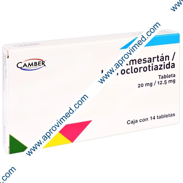 OLMESARTÁN/HIDROCLOROTIAZIDA (Camber) c/14 TABS. 20/12.5 MG.
